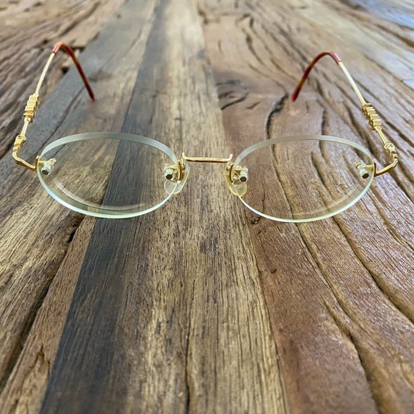 Van Gogh Eyeglasses Men's VGB32 Gold Frameless Eyewear - Picture 4 of 13